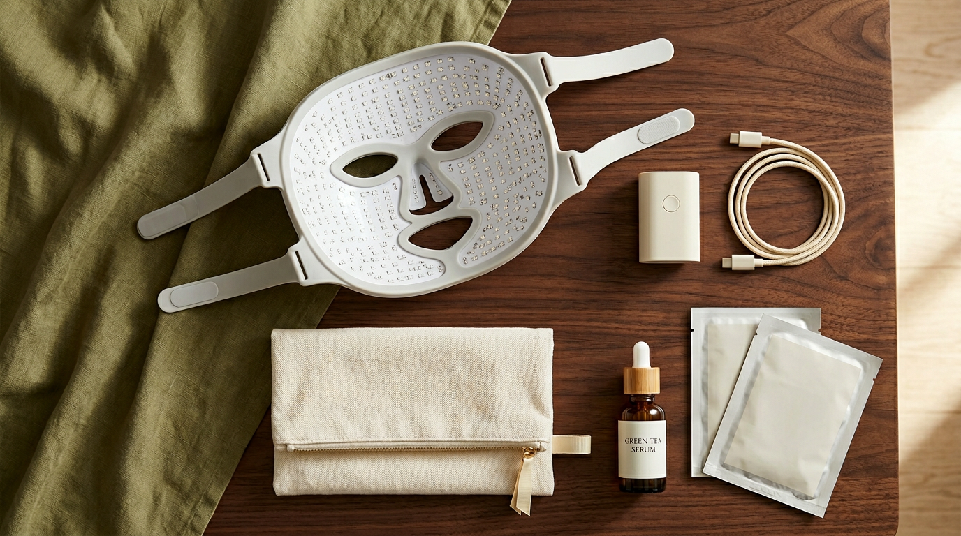 Kit maschera LED con siero e maschere idrogel